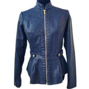 😎👌Stylish Designer Luxury Leather Gold Black Fancy Quality Glamour Jacket Coat